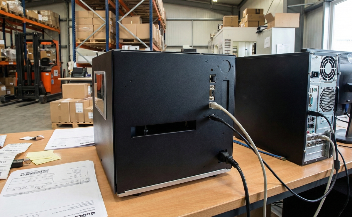 Łączność drukarki GoDEX ZX430i+