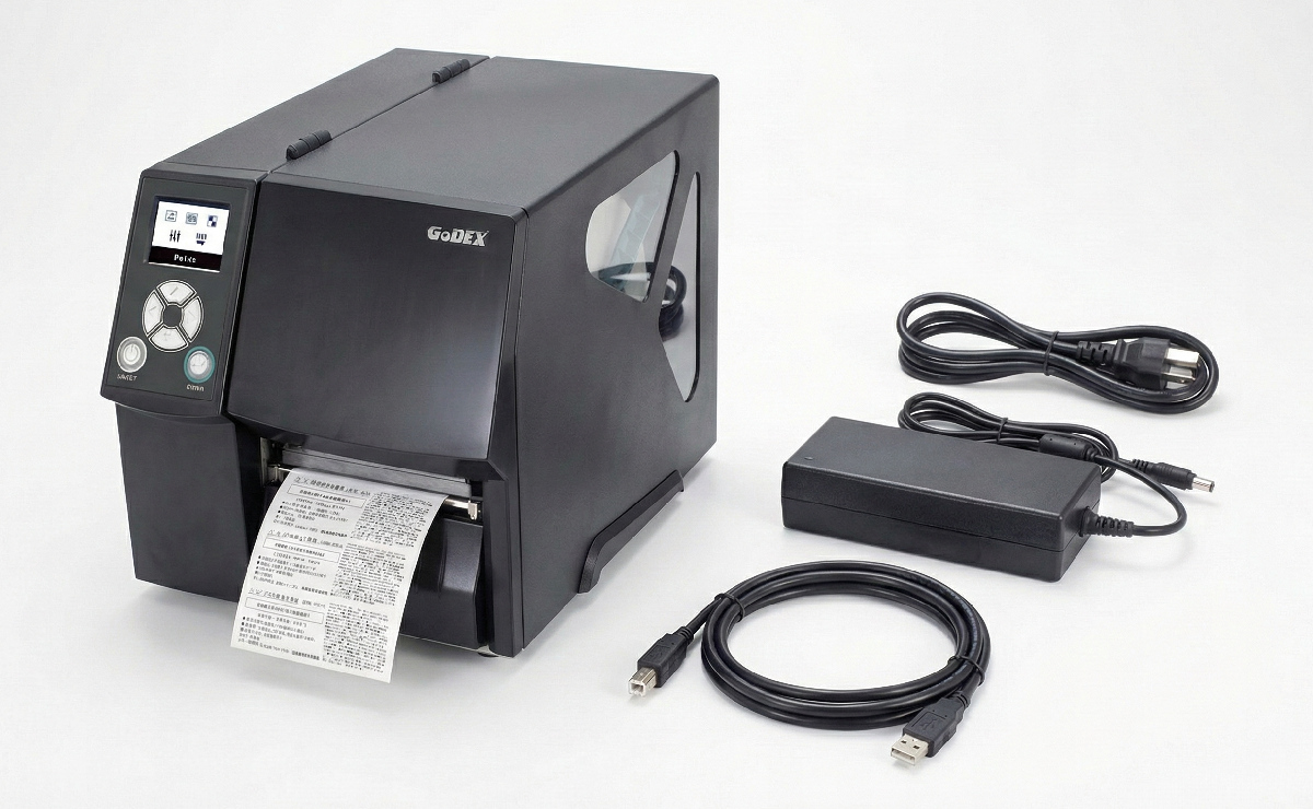 Drukarka GoDEX ZX430i+ w zestawie