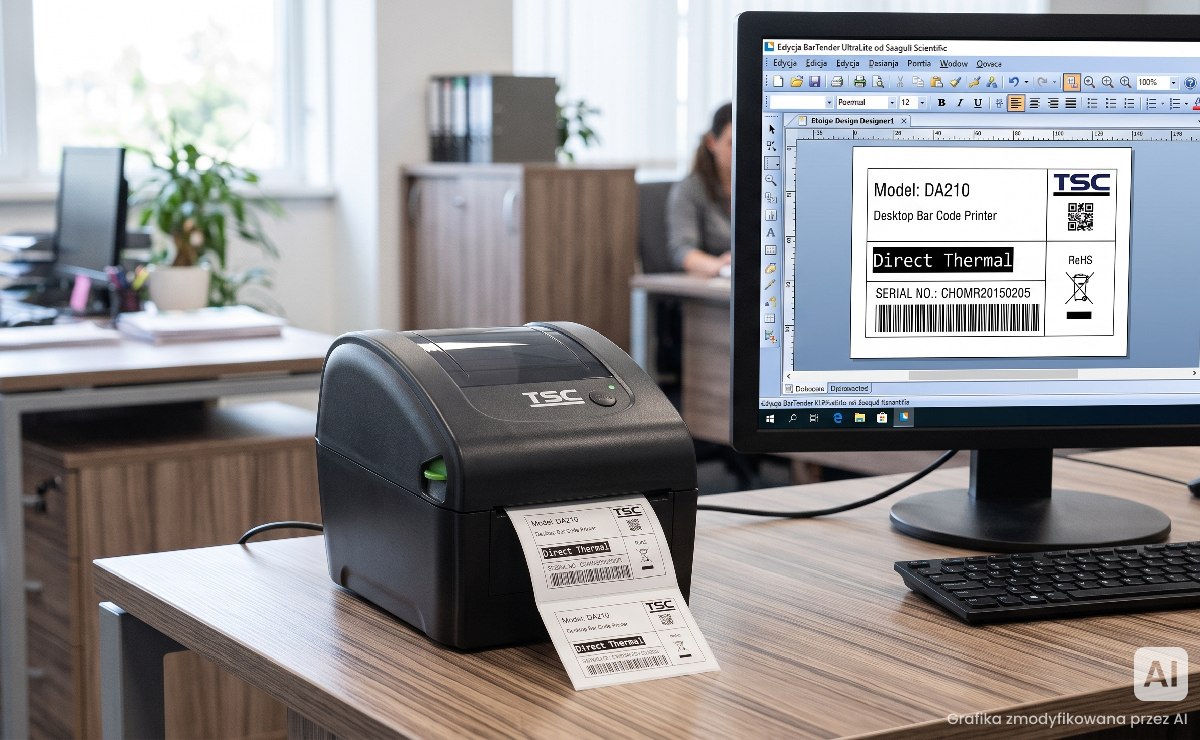 Podgląd projektowanie etykiety dla TSC DA210
