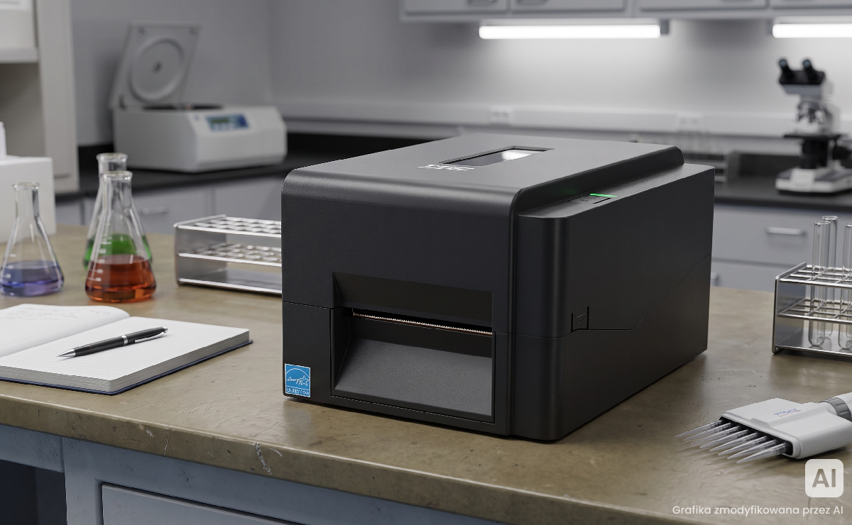 Drukarka TSC TE210 w laboratorium