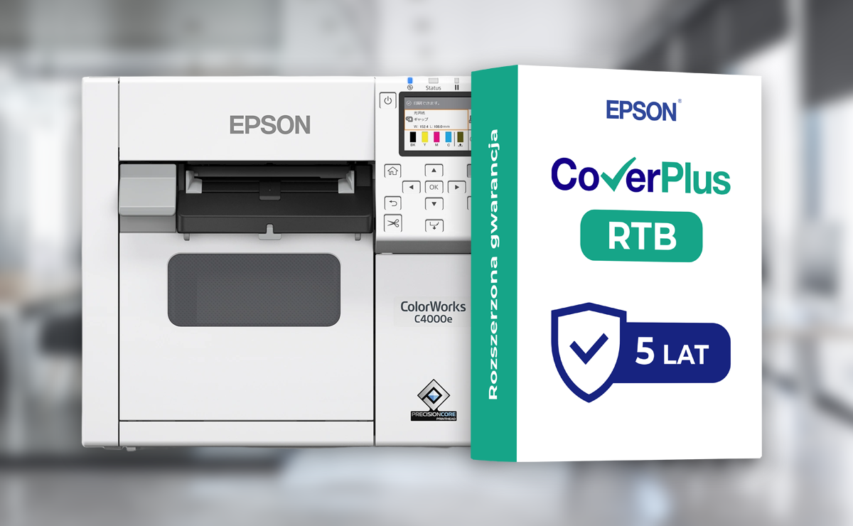 Pakiet gwarancji CoverPlus RTB 5 lat dla Epson ColorWorks C4000