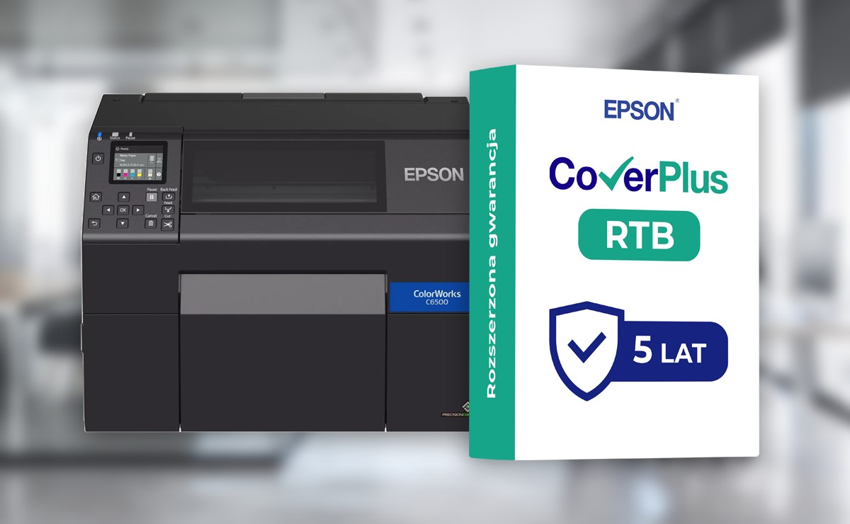 Pakiet gwarancji CoverPlus RTB 5 lat dla Epson ColorWorks C6500