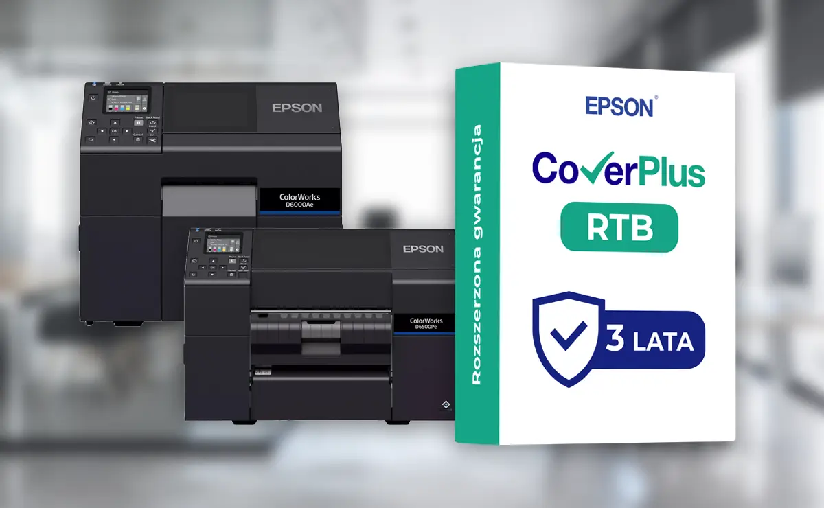 Pakiet gwarancji CoverPlus RTB 3 lata dla Epson ColorWorks D6000 i D6500