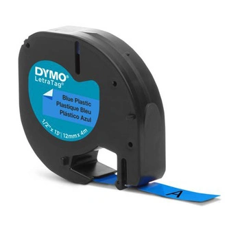 Taśma DYMO LetraTag S0721650 12 mm x 4 m / niebieska / czarny nadruk / do drukarek DYMO LT