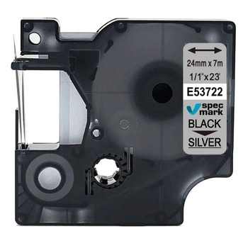 Taśma Specmark D1-53722 24 mm x 7 m / srebrna / czarny nadruk / do drukarek DYMO D1