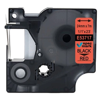 Taśma Specmark D1-53717 24 mm x 7 m / czerwona / czarny nadruk / do drukarek DYMO D1