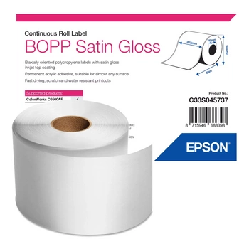 Taśma Epson C33S045737 203 mm x 68 m / BOPP satin gloss / do drukarek Epson ColorWorks