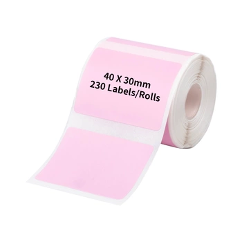 Etykiety Phomemo WP4030-230PK 40 x 30 mm 230 szt. / różowe / czarny nadruk / do drukarek serii M