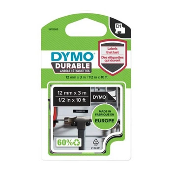 Taśma DYMO Durable D1-1978365 12 mm x 3 m / czarna / biały nadruk / do drukarek DYMO D1