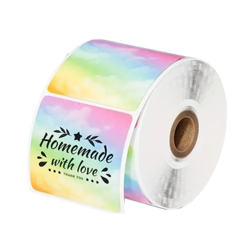 Etykiety Phomemo WP5050-150TD 50 x 50 mm 150 szt. / pastelowe tęczowe / czarny nadruk / do drukarek serii M