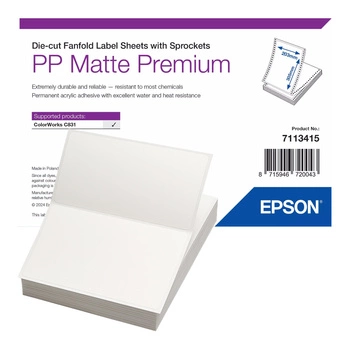 Etykiety składane Epson 7113415 203 x 305 mm 500 szt. / PP matte premium / do drukarek Epson ColorWorks