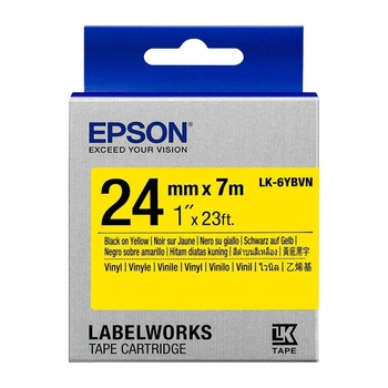 Taśma Epson LK-6YBVN 24 mm x 7 m / żółta / winylowa / do drukarek Epson LabelWorks