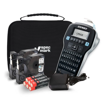Drukarka etykiet DYMO LabelManager 160 180 dpi / do 12 mm / z 2 szt. taśm D1 bateriami i walizką PRO w zestawie