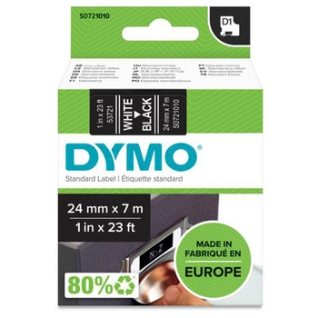 Taśma DYMO D1-53721 24 mm x 7 m / czarna / biały nadruk / do drukarek DYMO D1