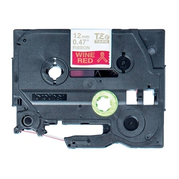 Taśma Brother TZe-RW34 12 mm x 4 m / czerwona / złoty nadruk / do drukarek Brother P-touch