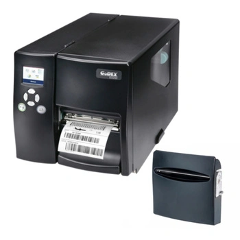 Drukarka etykiet Godex EZ2250i termotransferowa 203 dpi / do 104 mm / PC / Mac / USB / USB HOST / Ethernet / RS232/z nożem rotacyjnym w zestawie
