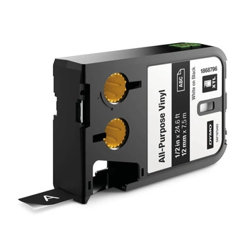 Oryginalna taśma winylowa DYMO XTL 1868796 12mm x 7m czarna/biały nadruk