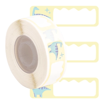 Etykiety Phomemo DCP1240-160H 12 x 40 mm 160 szt. / papierowe / wzór w dinozaury B / czarny nadruk / mocny klej / do drukarki D30S