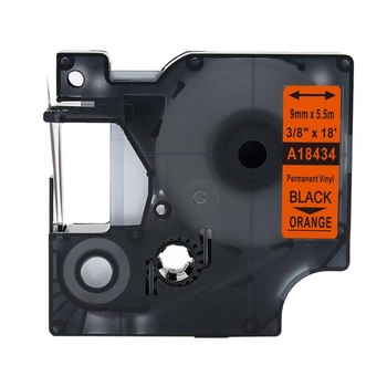 Taśma winylowa Specmark Rhino 18434 9mm x 5,5m / pomarańczowa / czarny nadruk