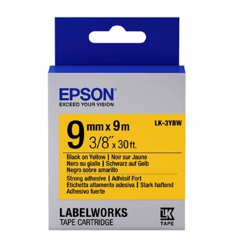 Taśma Epson LK-3YBW 9 mm x 9 m / żółta / do drukarek Epson LabelWorks