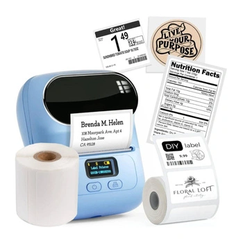 Mini drukarka etykiet Phomemo M110 niebieska 203 dpi / do 50 mm / PC / Mac / Smartfon / BT / USB