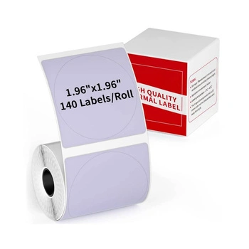 Etykiety Phomemo WY5050-140PUR fi 50 mm 140 szt. / okrągłe / fioletowe / czarny nadruk / do drukarek serii M