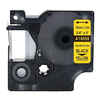 Rurka termokurczliwa Specmark Rhino 18058 19 mm x 1,5 m ø4,6 - 8,7 mm / żółta / czarny nadruk / do drukarek DYMO D1