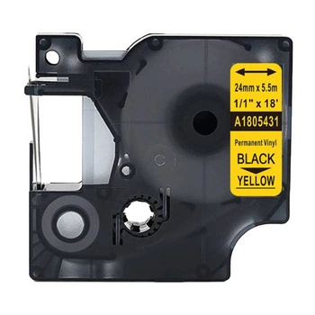 Taśma winylowa Specmark Rhino 1805431 24mm x 5,5m / żółta / czarny nadruk