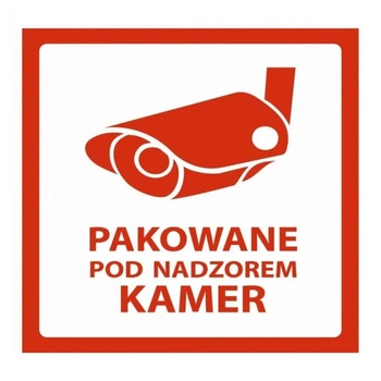 Etykiety termotransferowe ostrzegawcze papierowe 85mm x 85mm 500szt średnica gilzy fi40 - Pakowane pod nadzorem kamer