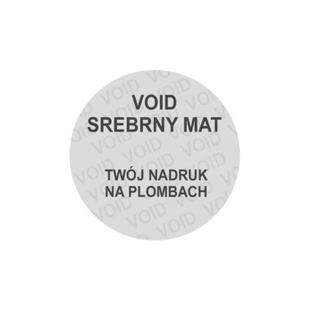 Etykieta plomba void Specmark fi 30 mm 250 szt. / okrągłe / srebrna matowa / czarny nadruk / gilza fi40