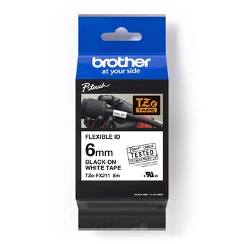 Taśma Brother TZe-FX211 6mm x 8m / flexi elastyczna / do drukarki etykiet Brother P-touch