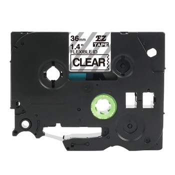 Taśma Specmark TZe-FX161 36 mm x 8 m / flexi elastyczna / przezroczysta / czarny nadruk / do drukarek Brother P-touch