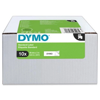 Dymo 10x oryginalna taśma D1 45803 czarny druk/biały podkład 19mm x 7m