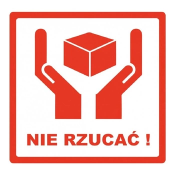 Etykiety termotransferowe Specmark 85 x 85 mm 500 szt. / ostrzegawcze / NIE RZUCAĆ / gilza fi40