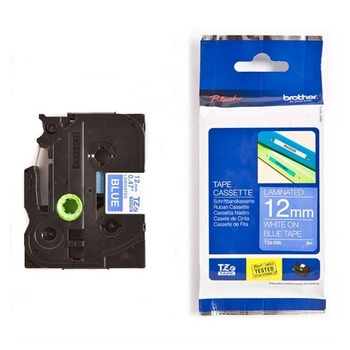 Taśma Brother TZe-535 12 mm x 8 m / niebieska / biały nadruk / do drukarek Brother P-touch