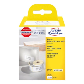 Etykiety Avery Zweckform 36 x 89 mm AS0722400