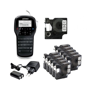 Drukarka etykiet DYMO LabelManager LM 280 + 10 taśm 45013 180 DPI szer. do 12 mm S0968920 | PC: USB