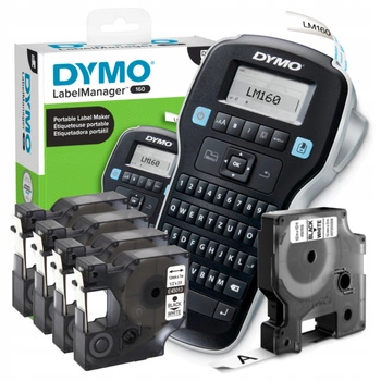 Zestaw drukarka etykiet DYMO LabelManager LM 160 + 5 x 45013 180 DPI S0946320