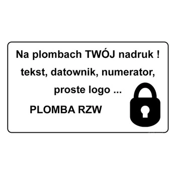 Etykieta plomba rozwarstwiająca RZW biała 40 x 20mm 250szt średnica gilzy fi40