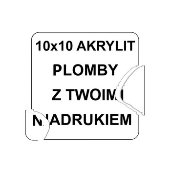 Etykieta plomba krusząca akrylit biała 10 x 10mm 250szt średnica gilzy fi40