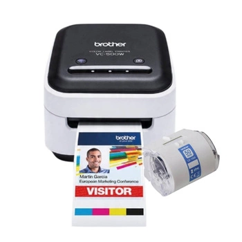 Drukarka etykiet Brother VC-500W ZINK 313 dpi / do 50 mm / PC / Mac / USB / Wi-Fi / AirPrint / z dodatkową taśmą w zestawie