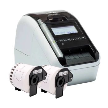 Drukarka etykiet Brother QL-820NWBc 300 dpi / do 62 mm / PC / Mac / USB / BT / Wi-Fi / Ethernet / MFI / AirPrint / z 2 szt. taśm w zestawie