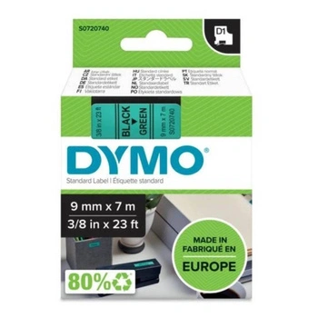 Taśma DYMO D1-40919 9 mm x 7 m / zielona / czarny nadruk / do drukarek DYMO D1