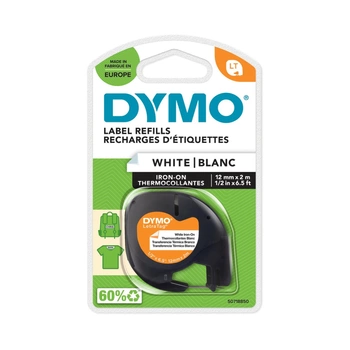 Taśma DYMO LetraTag S0718850 12mm x 2m / do naprasowania / do drukarek etykiet LT