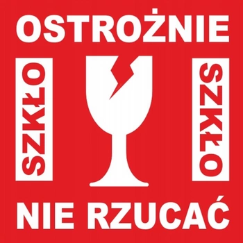 Etykiety termiczne Specmark 55 x 55 mm 1000 szt. / ostrzegawcze / OSTROŻNIE SZKŁO / gilza fi40