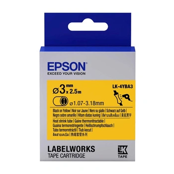 Rurka termokurczliwa Epson HTS LK-4YBA3 2,5 m ⌀1,07 mm - 3,18 mm / żółta / do drukarek Epson LabelWorks
