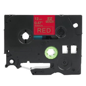 Taśma Specmark TZe-RW34 12 mm x 4 m / wstążka czerwona / złoty nadruk / ozdobna / do drukarek Brother P-touch