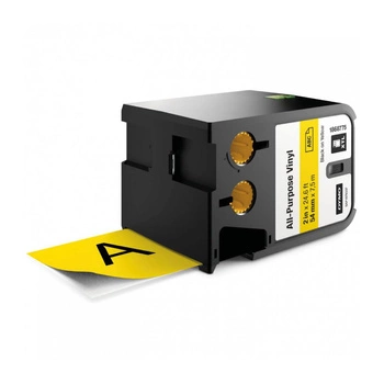 Taśma winylowa DYMO XTL 1868775 54 mm x 7 m / żółta / czarny nadruk / do drukarki DYMO XTL