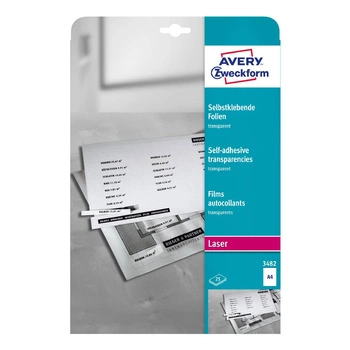 Przezroczyste folie samoprzylepne A4 25 szt./op. powlekane grubość 014 mm Avery Zweckform