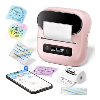 Drukarka etykiet Phomemo M220 różowa 203 dpi / do 80 mm / PC / Mac / Smartfon / BT / USB